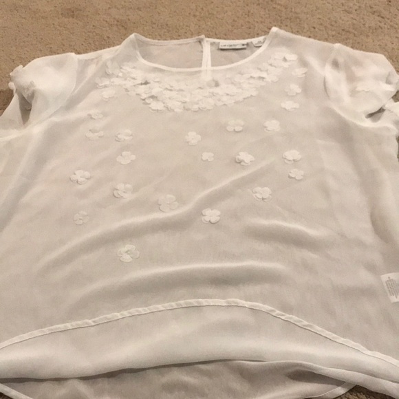 Liz Claiborne sheer white top size PXL - Picture 2 of 6